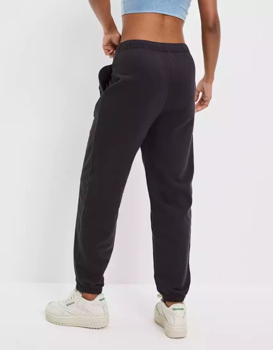 Pantalon Jogging American Eagle AE Fleece Baggy Noir Femme | JQO-20874238